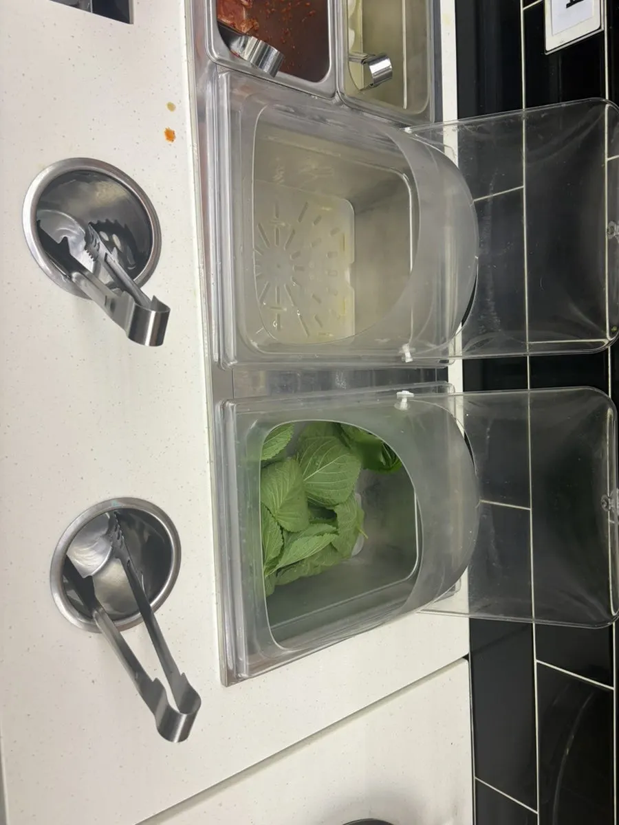 Self-bar set up with wrap vegetables and sauces