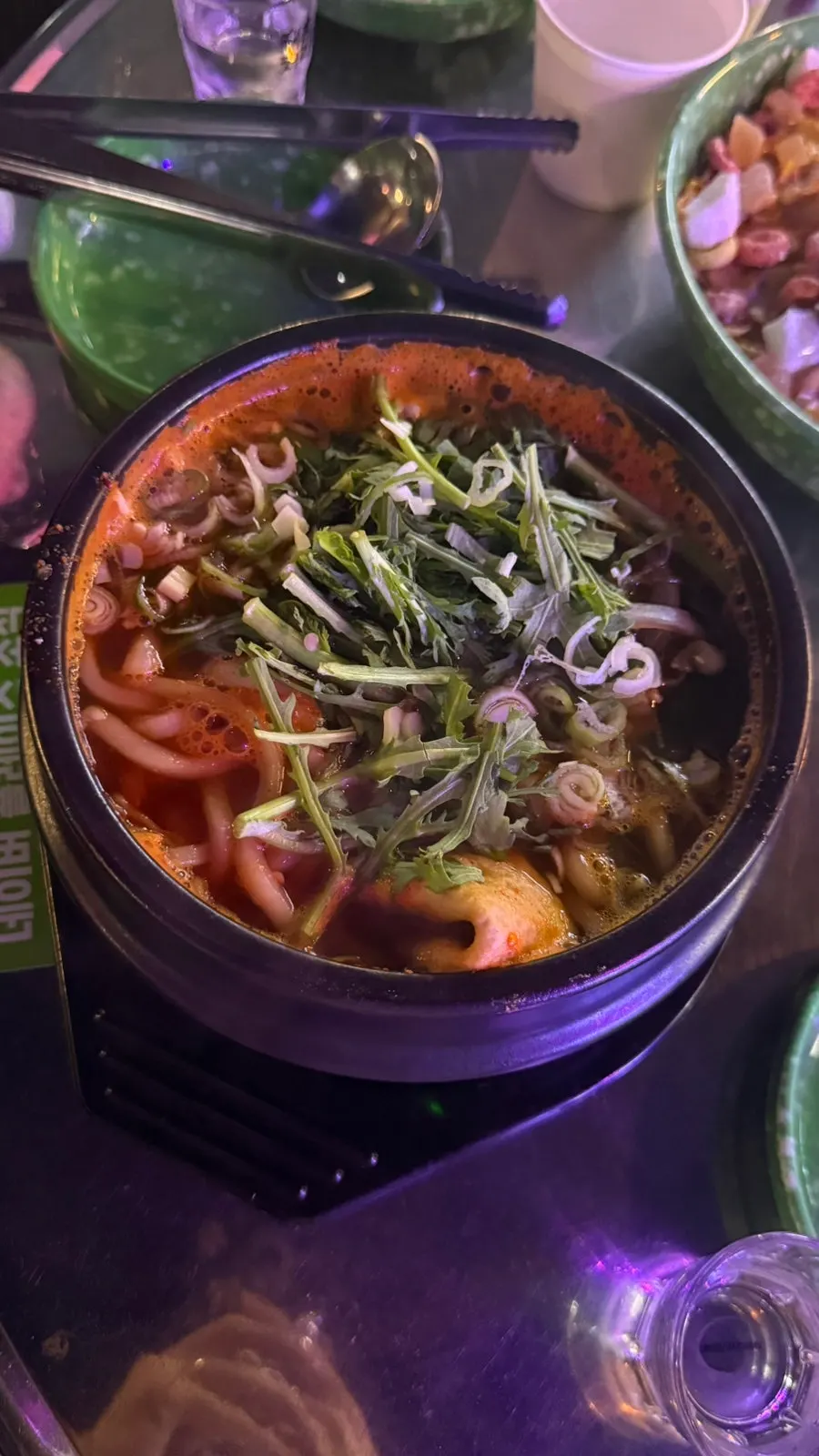 2차로 주문한 김치우동과 옛날빙수