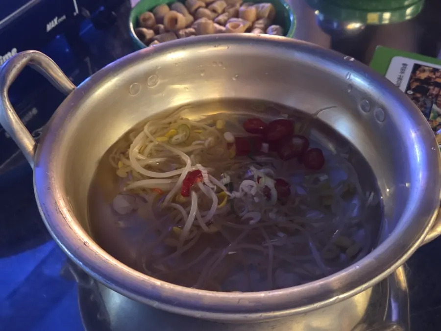 Complimentary bean sprout soup
