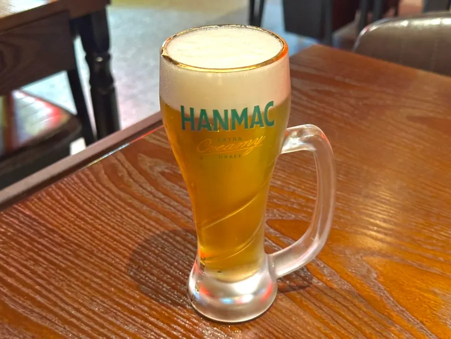 생맥주 한 잔과 소주 두 병
