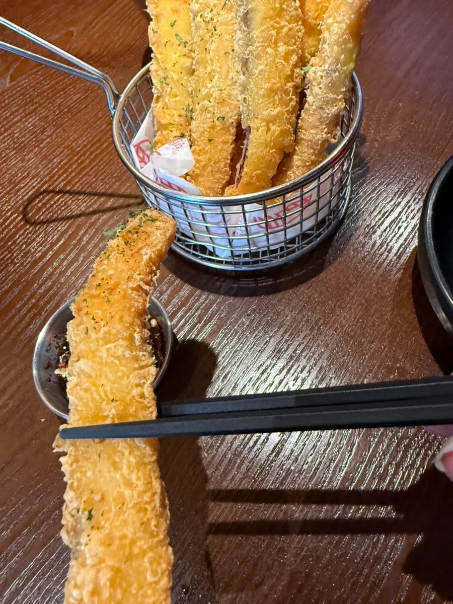 Close-up of Monthly Beer's fried squid