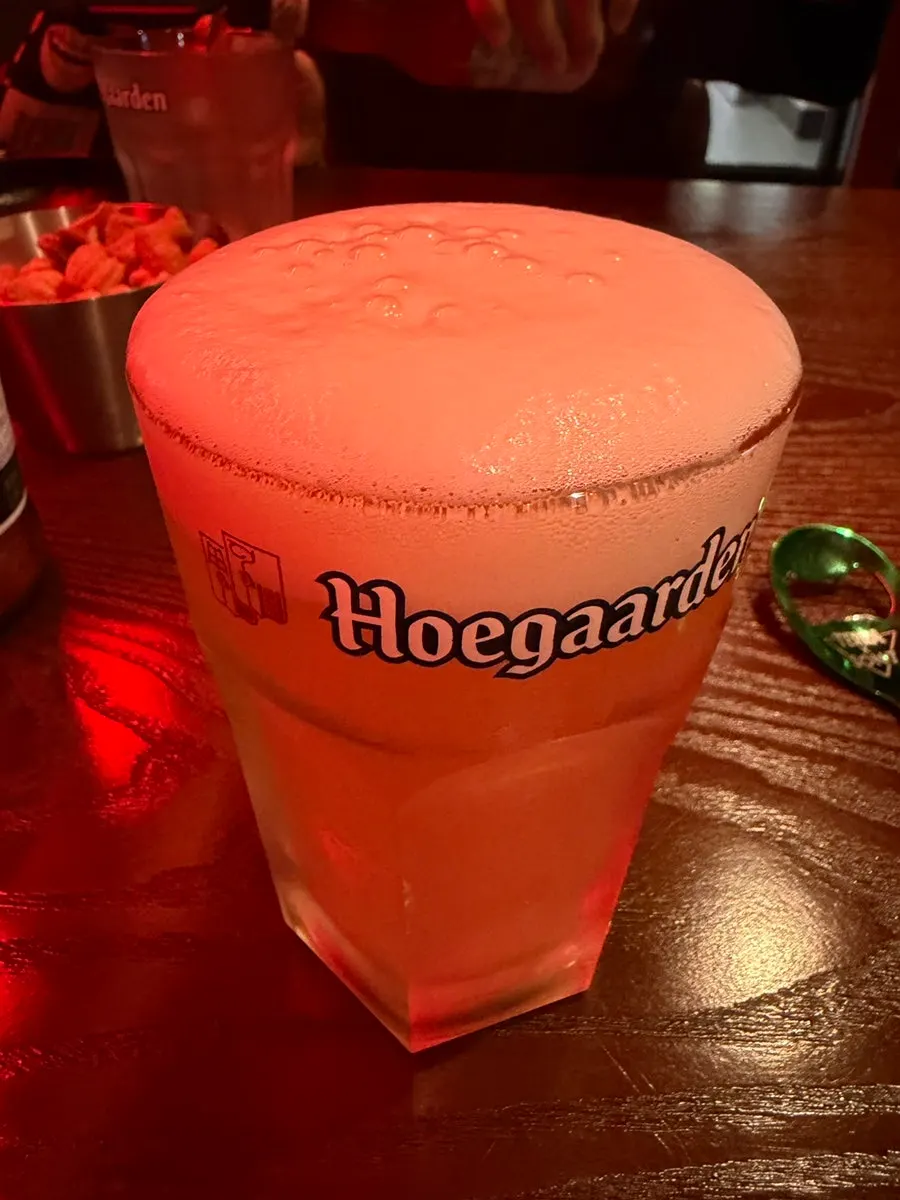 Hoegaarden poured into a glass