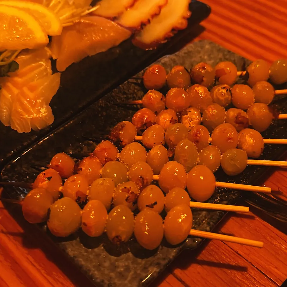 A piece of aged sashimi, good for sharing between two