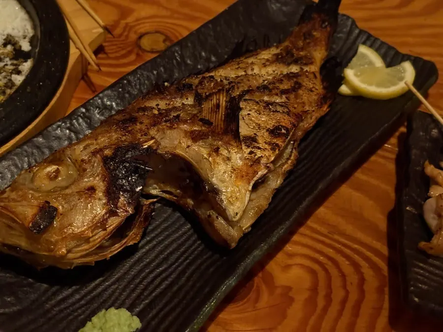 Crisp whole grilled fish