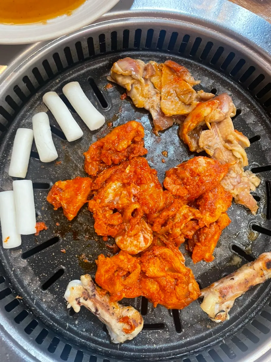 Chicken and draft beer set on the table
