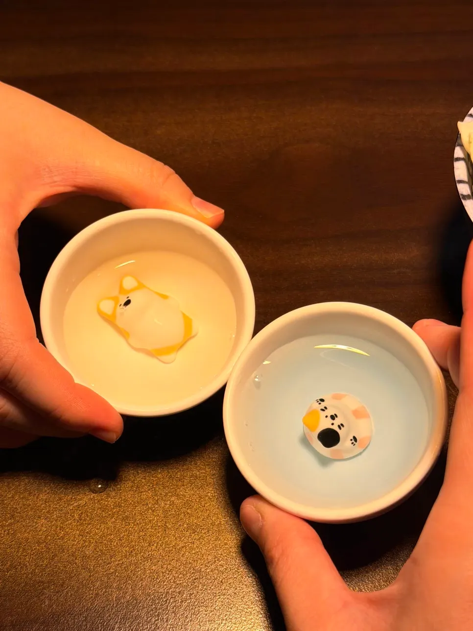 Shot glasses with dog and cat illustrations