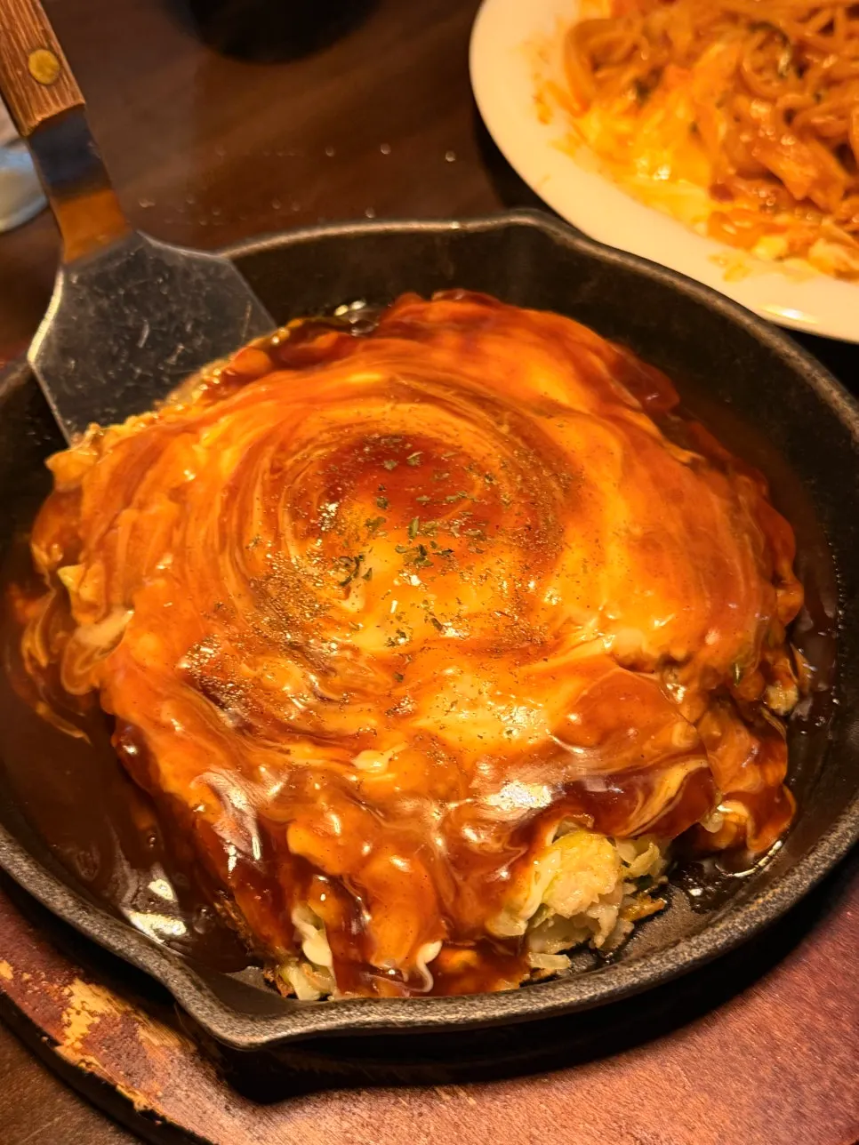 Golden-brown okonomiyaki