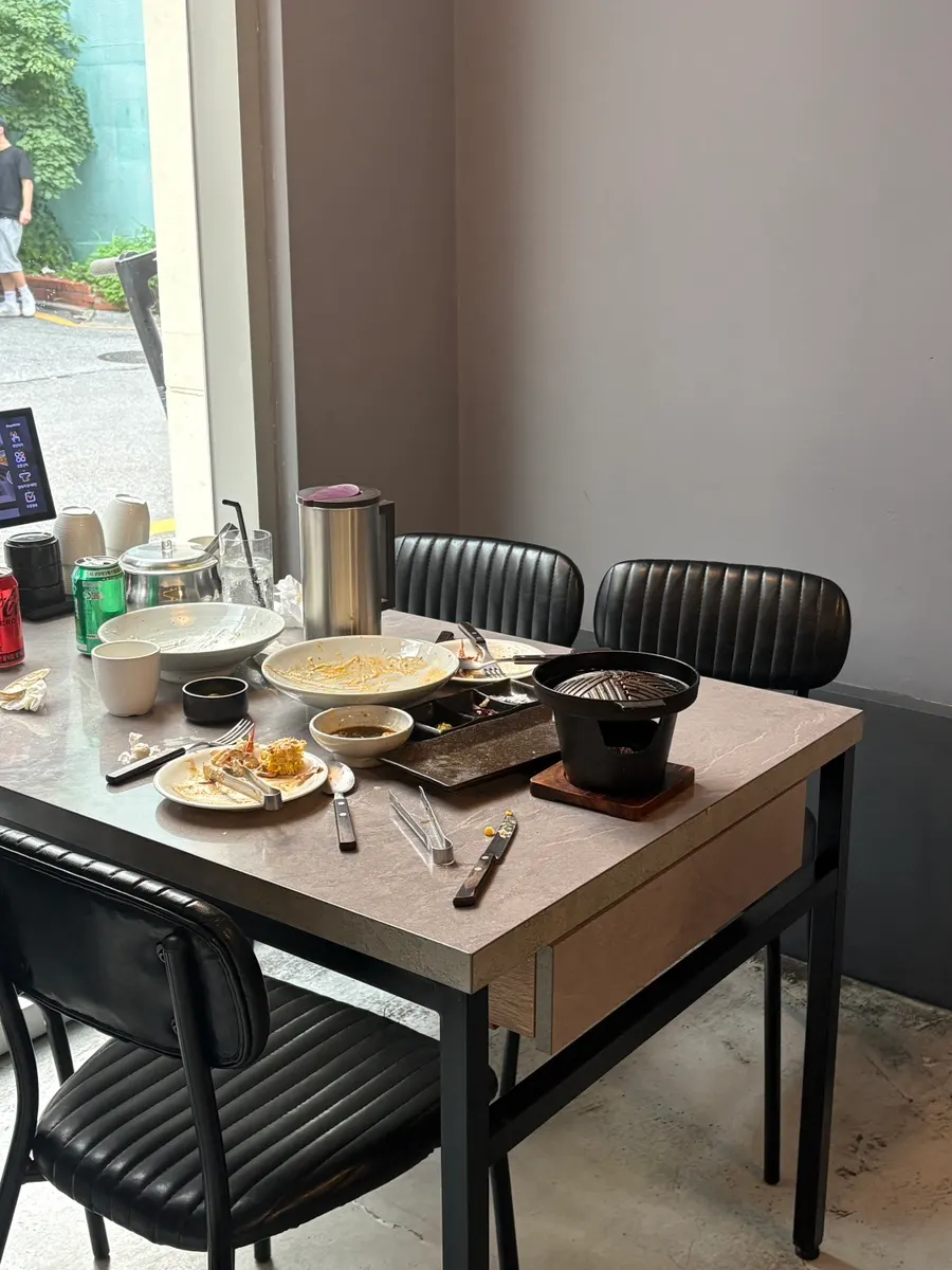 The Kkuudeok table after finishing the meal