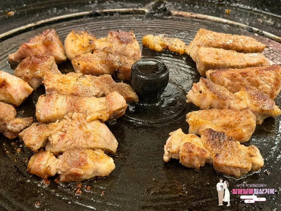 삼겹살과 목살을 번갈아 먹는 구성