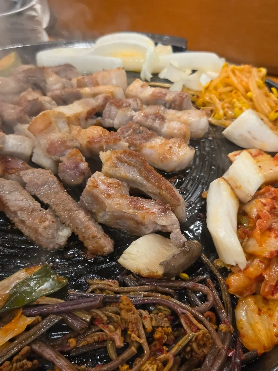 A perfectly grilled piece of pork