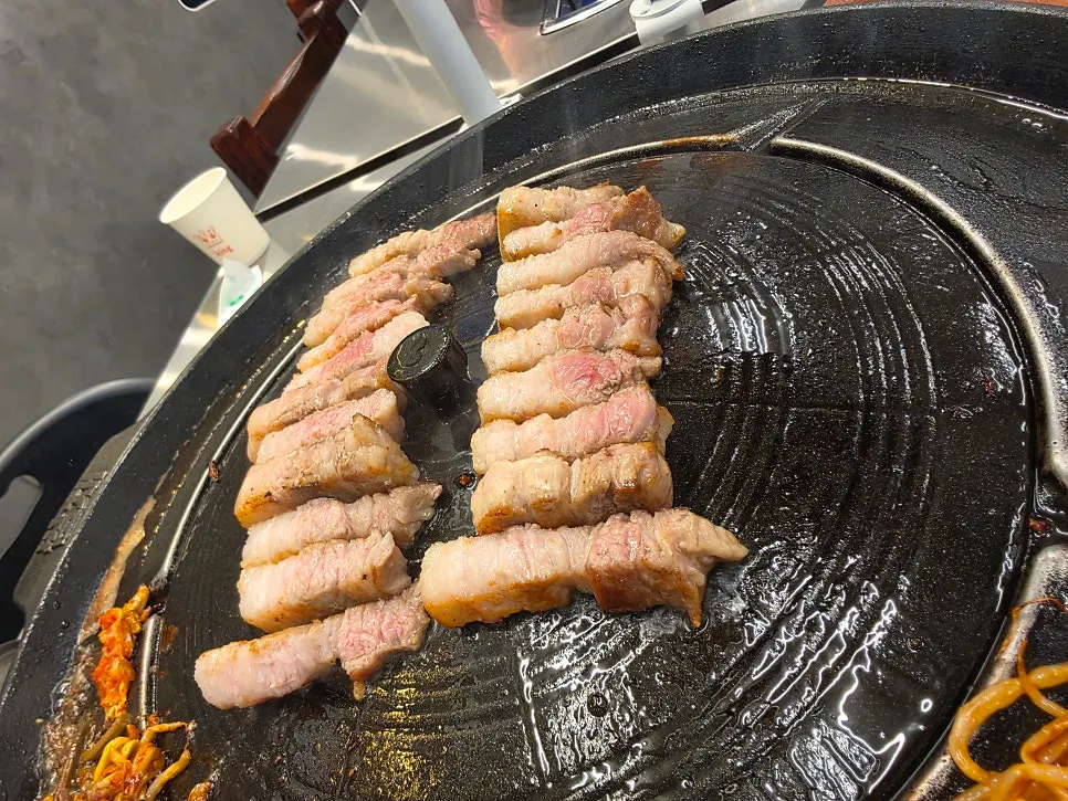 Pork belly grilled to a golden color