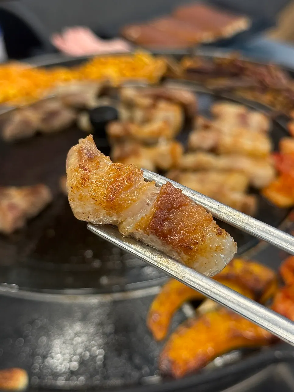 Perfectly cooked pork belly and pork neck