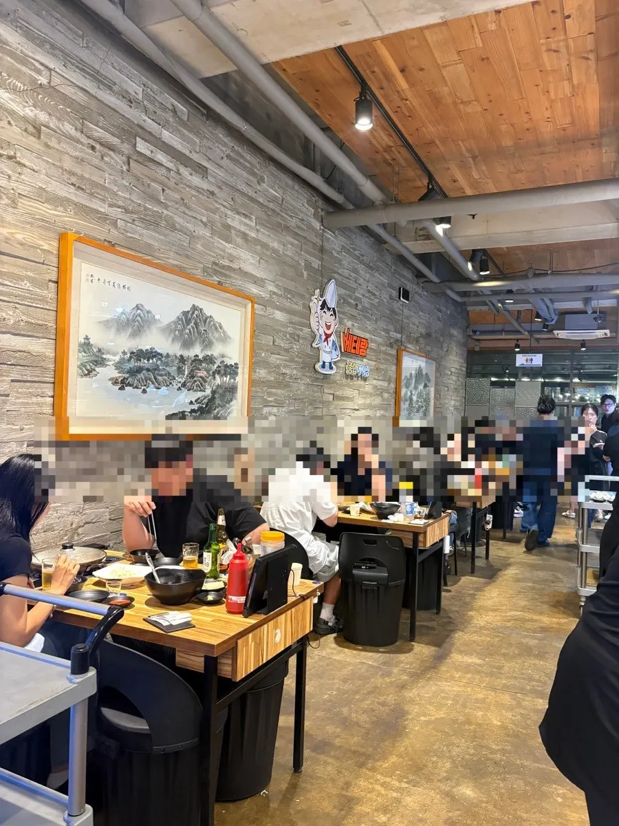 Waiting area inside the sashimi restaurant
