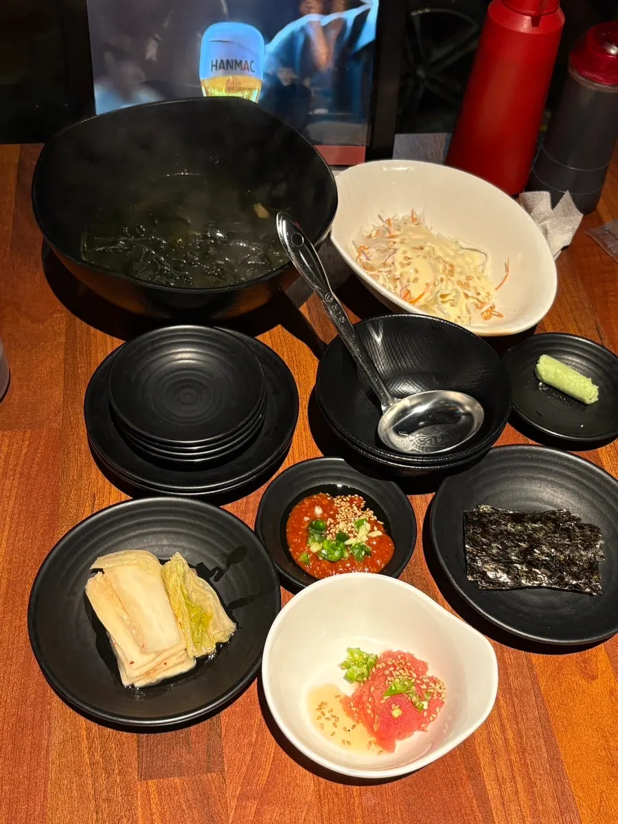 Barley mullet sashimi and algoni-tang spread