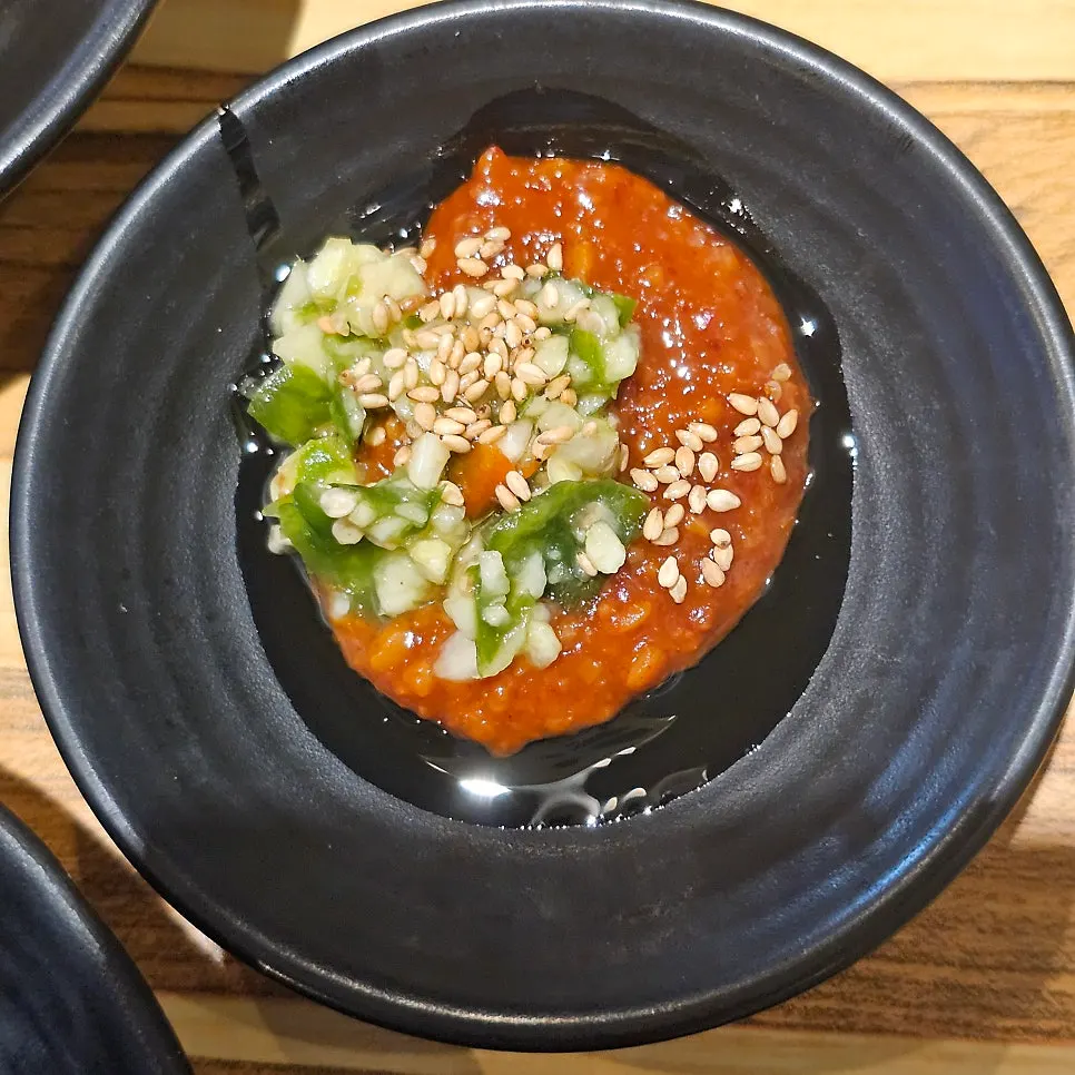 Side dishes including grilled saury