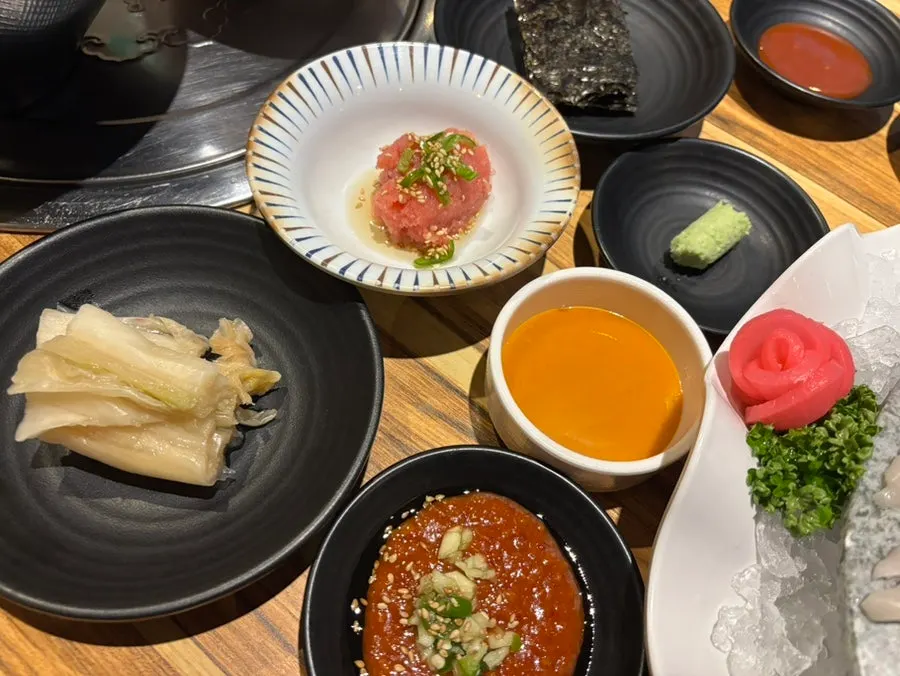 Kimchi pancake before the sashimi arrives