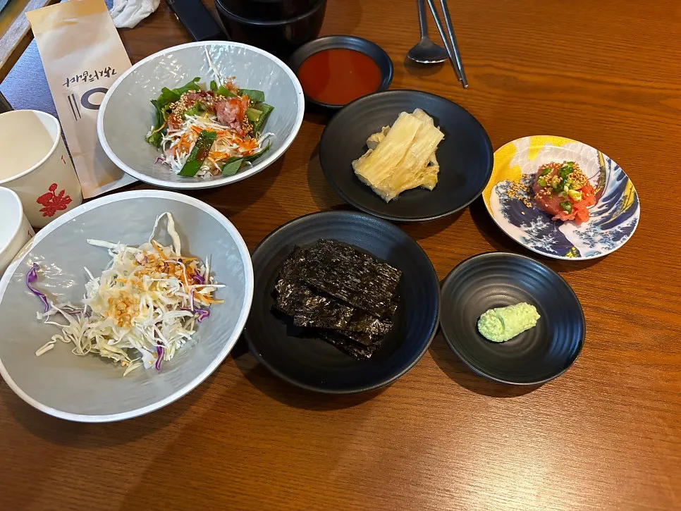 Side dishes set on the table