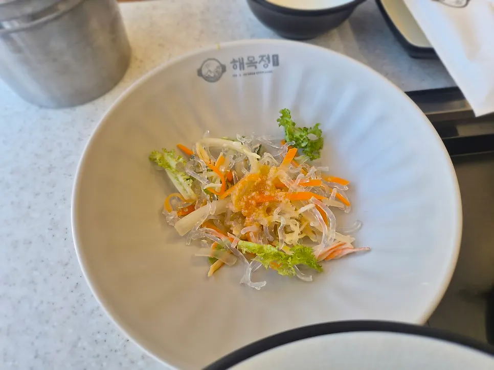 Seaweed soup served alongside the side dishes