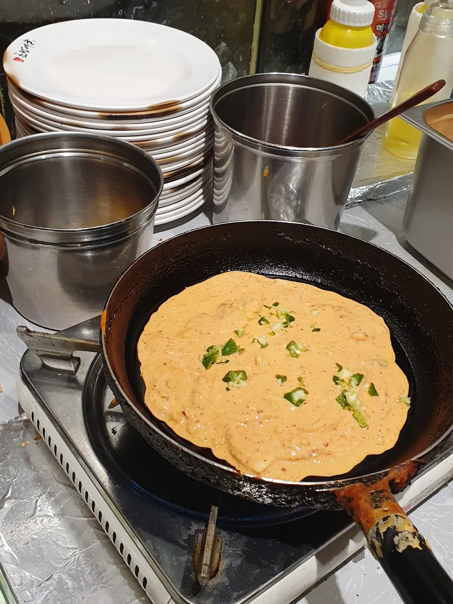 셀프바 김치전 반죽 코너