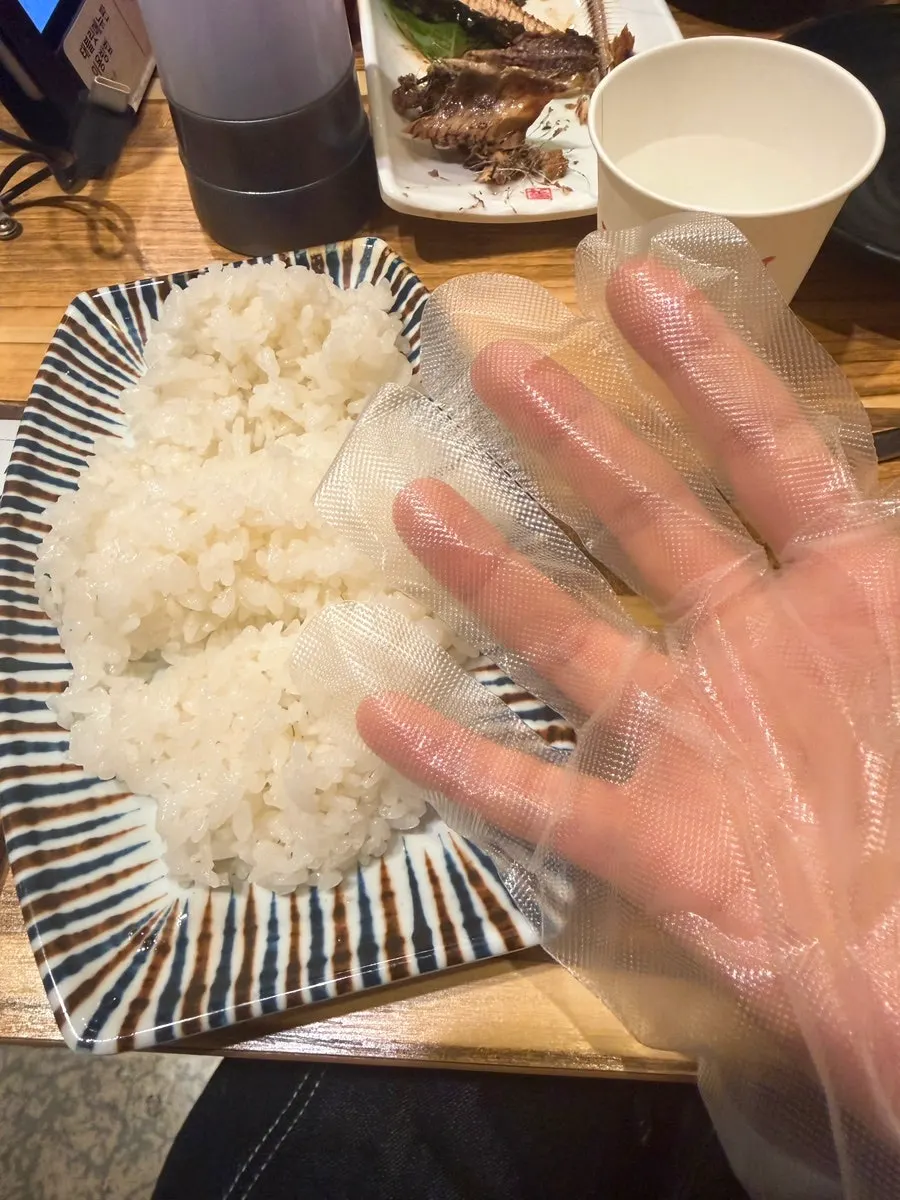 초밥밥용 밥과 생와사비 세팅