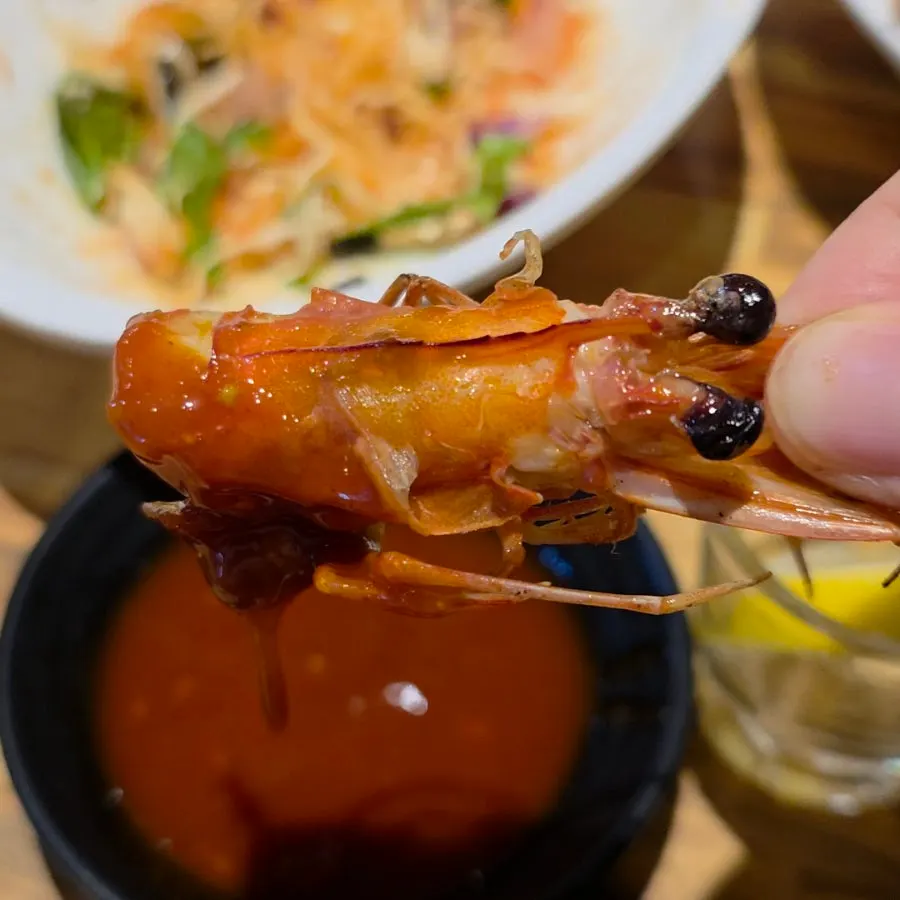 Lemon slice floated in a soju glass