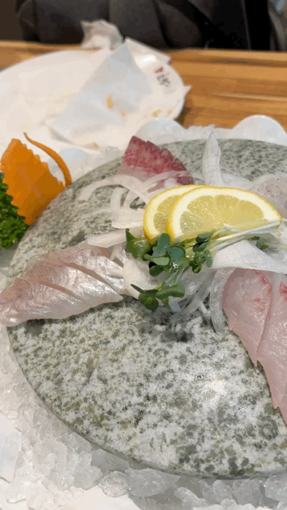 Two pieces of sushi served per person