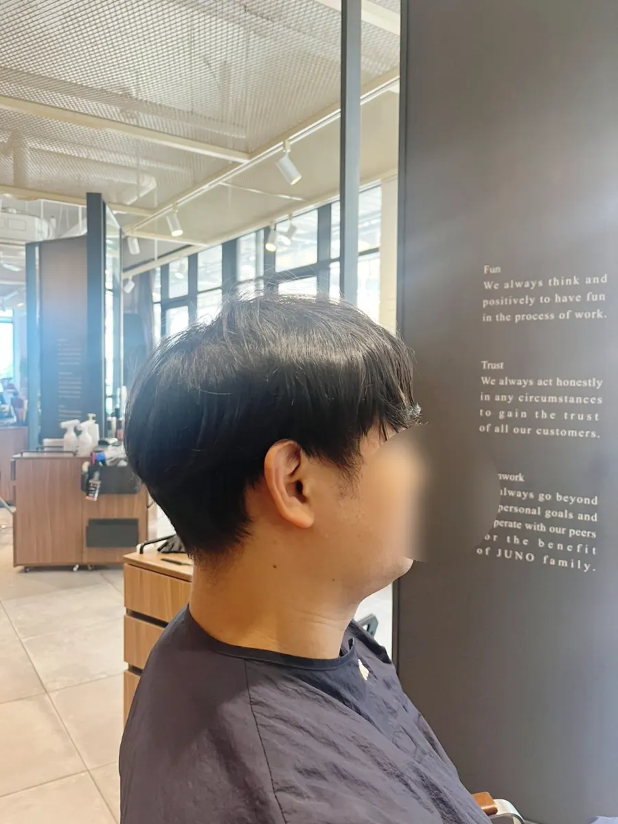 남성커트 시작 전 시술 준비 모습