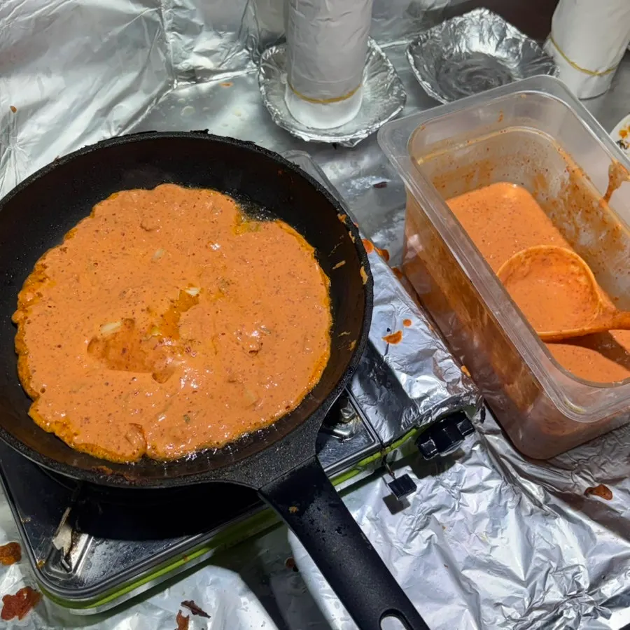 DIY kimchi pancake at the self-serve station