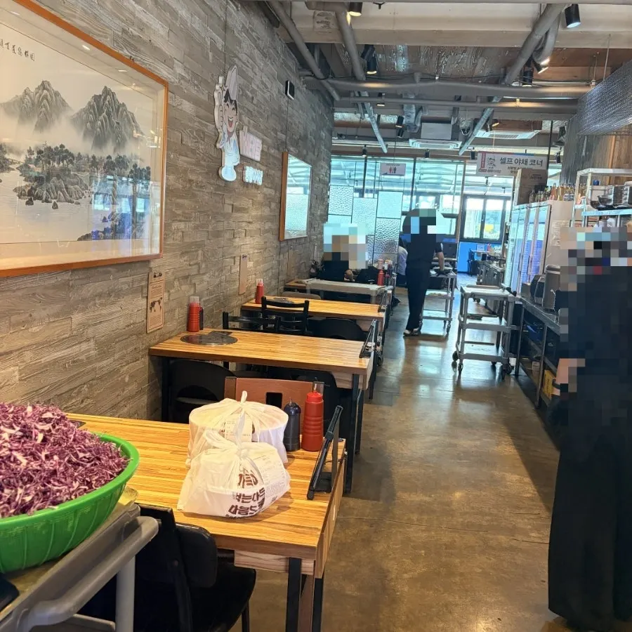 Spacious seating inside the restaurant