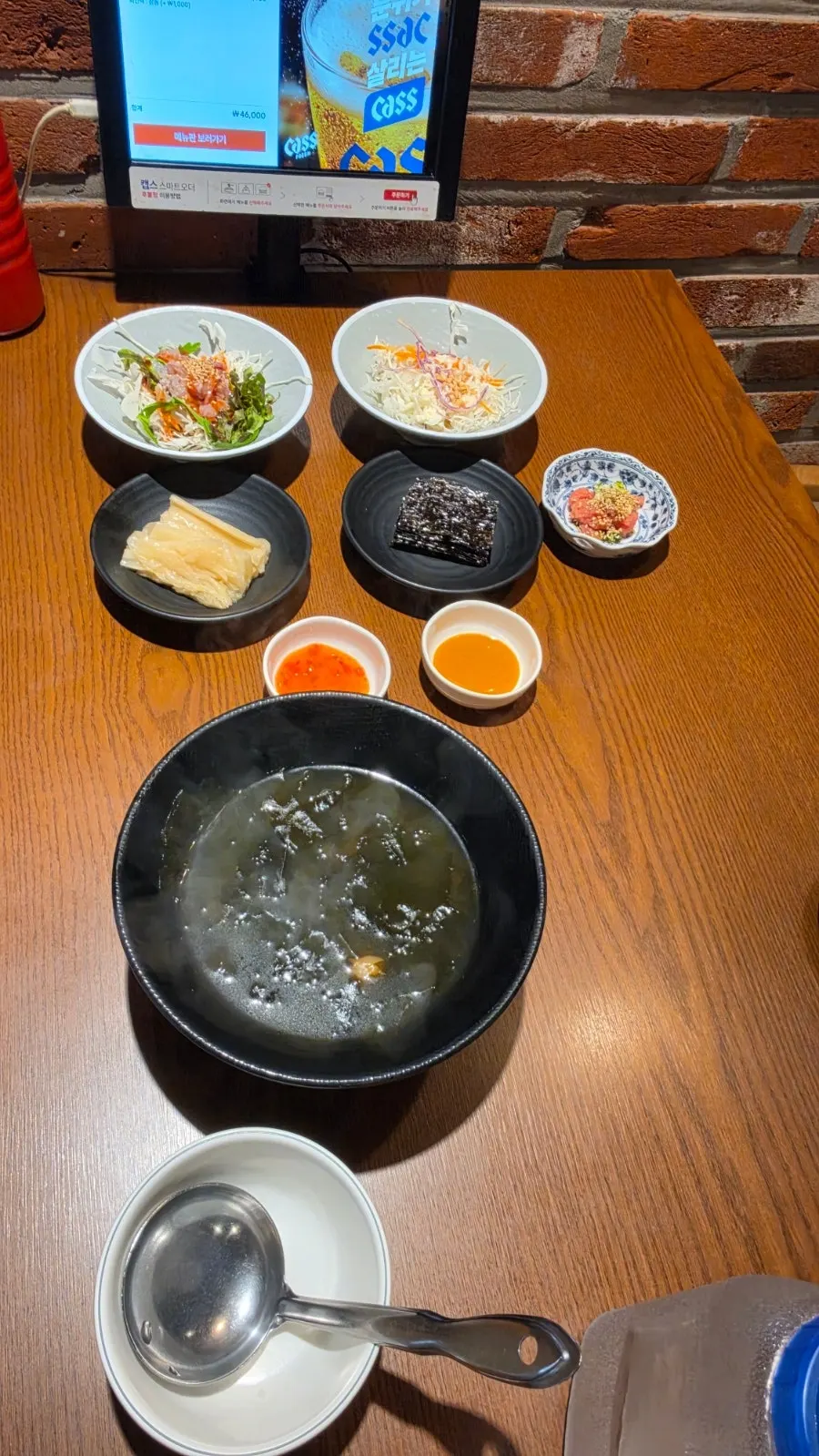 Self-serve kimchi pancake corner