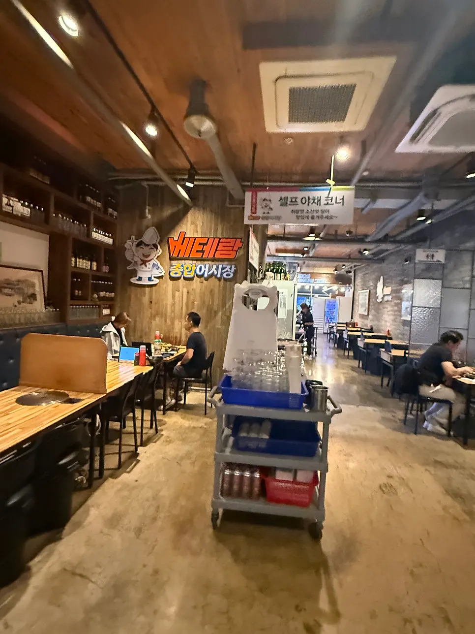 Restaurant interior with an outdoor terrace area
