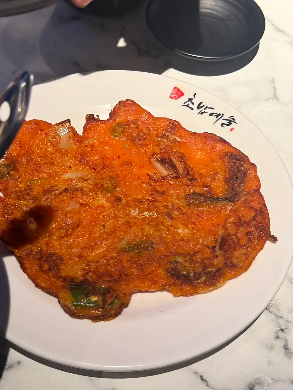 Thin self-made kimchi pancake