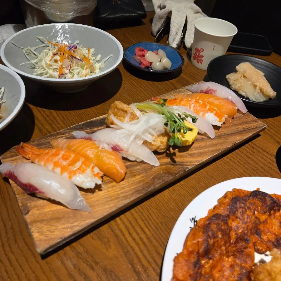 The plate of shrimp emptying out one peel at a time