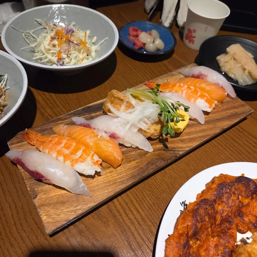 A plate of peeled shrimp shells