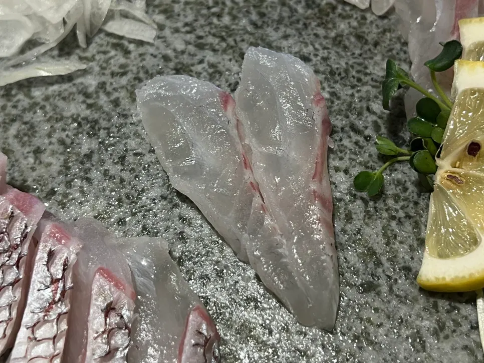 Chewy fresh raw fish fin section