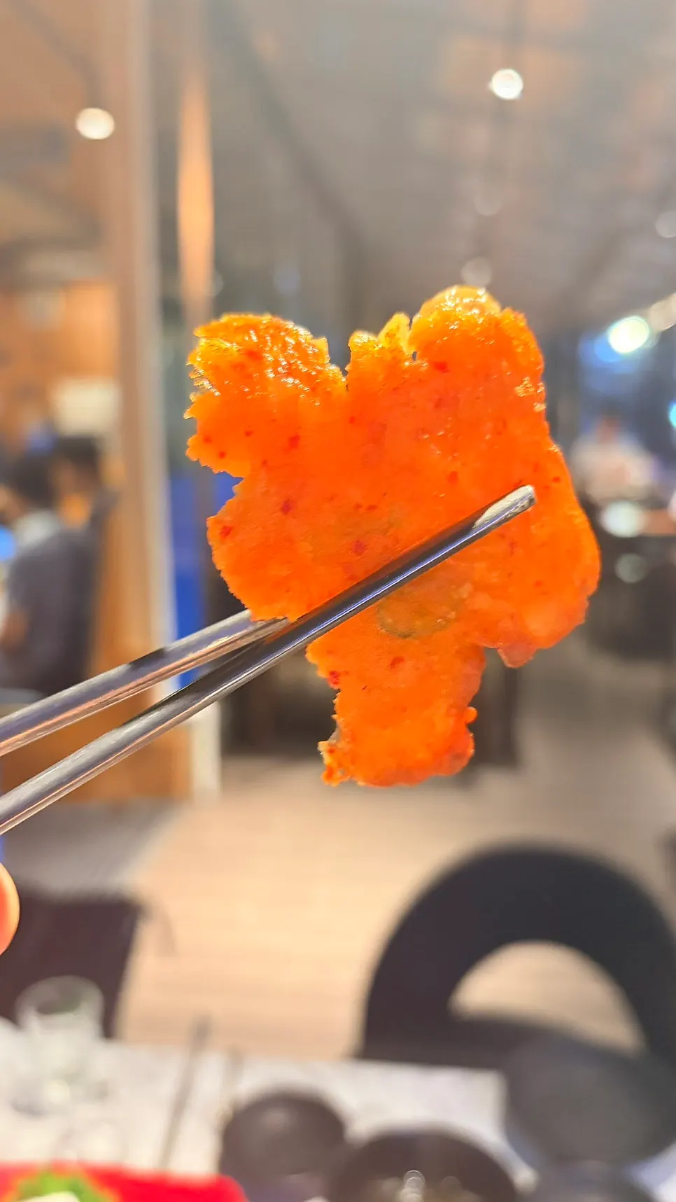 Golden self-fried kimchi pancake