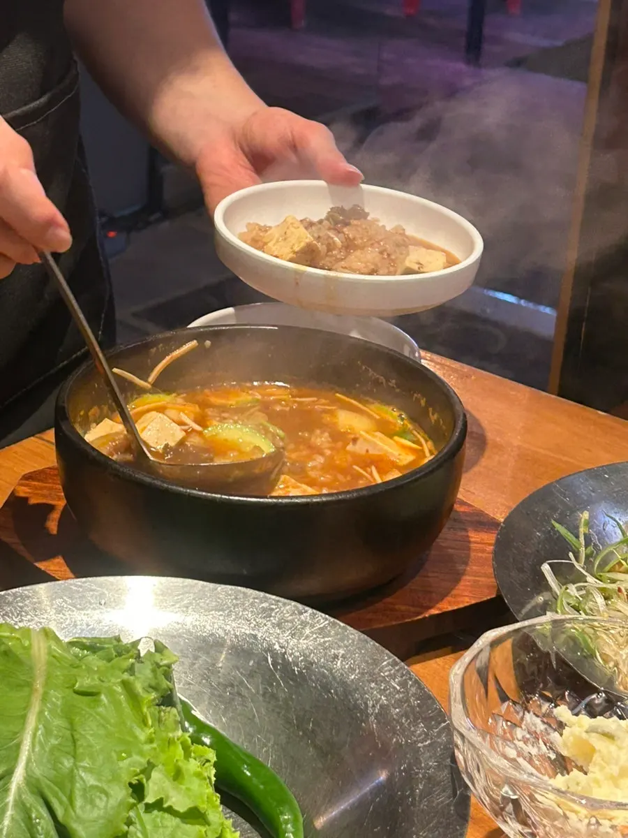 Doenjang sul-bap made with leftover ugalbi meat