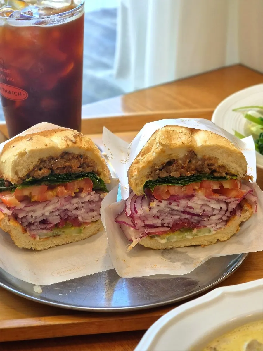 Perilla leaf bulgogi sandwich with generous filling