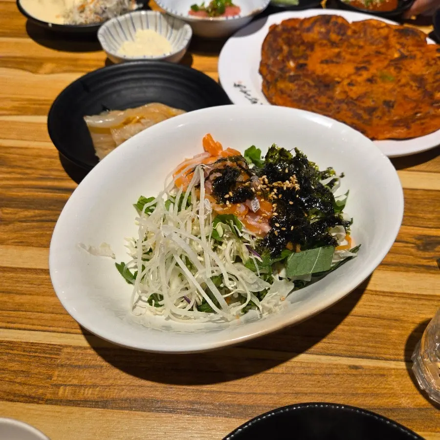 Set menu board including spicy fish stew