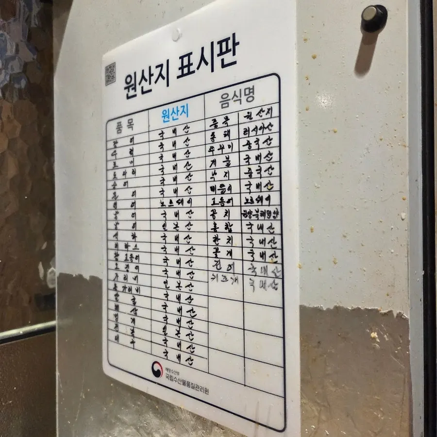Table at Veteran General Fish Market Incheon Guwol Branch after finishing the meal