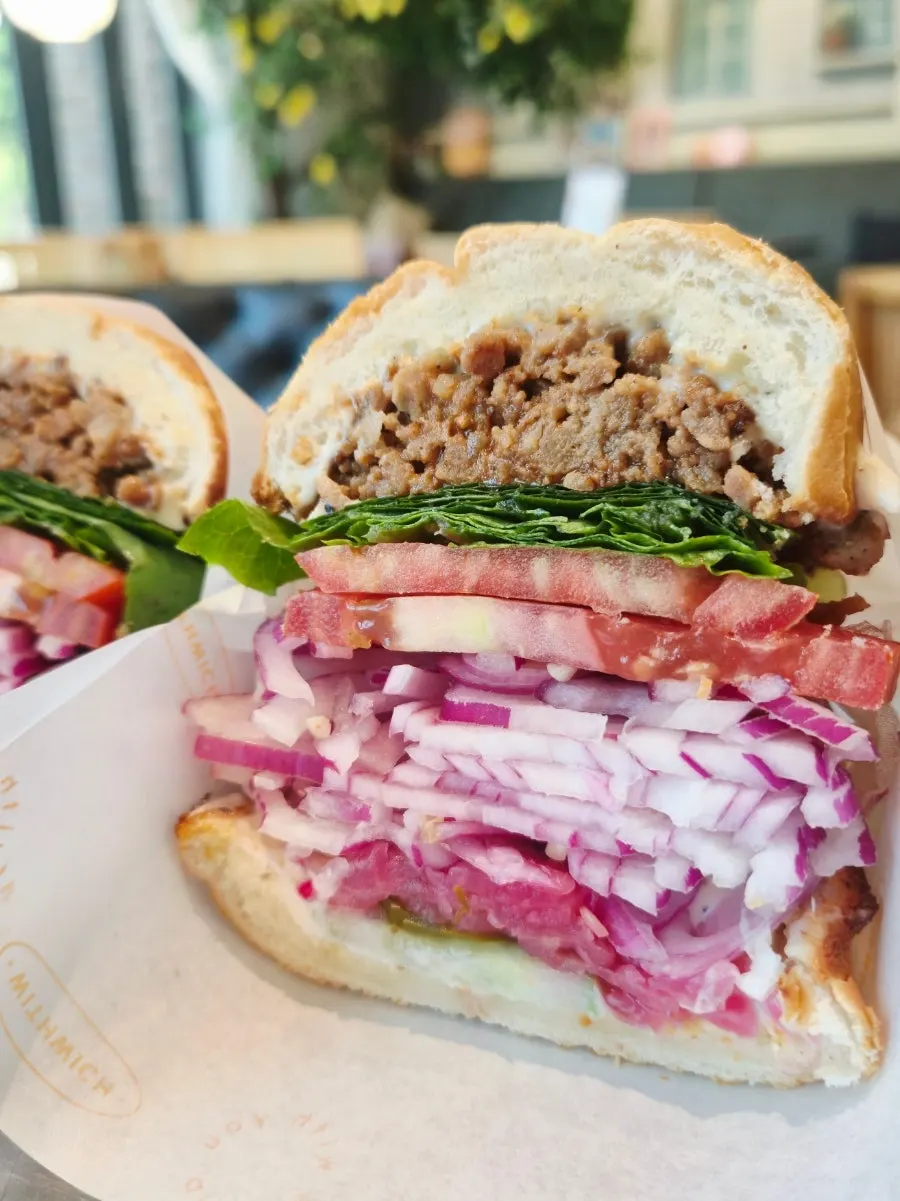 Spicy perilla leaf bulgogi sandwich