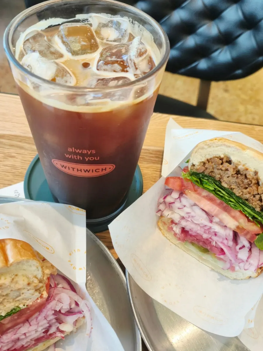Packed takeout sandwich from Withwich