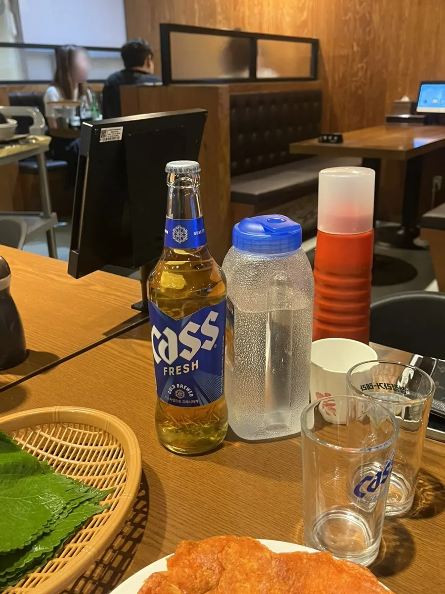 셀프로 부친 큼직한 김치전