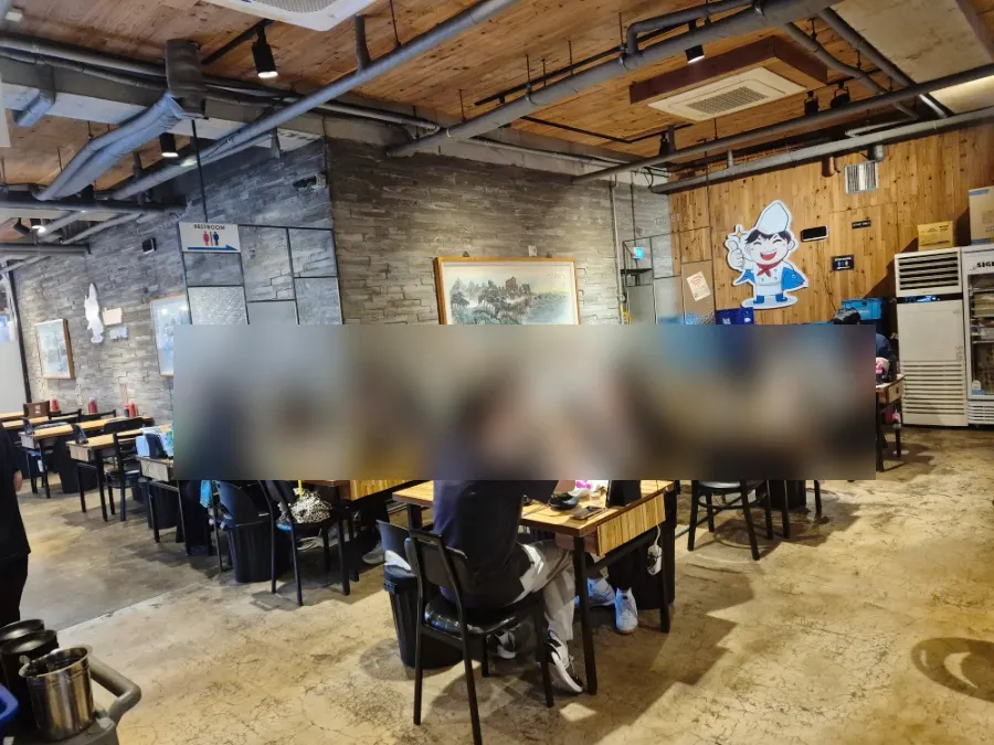 Spacious, lively restaurant interior