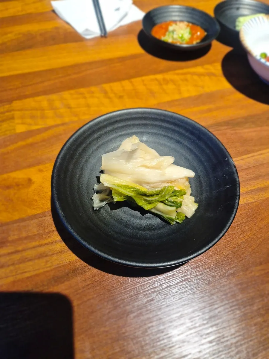 White kimchi served as a basic side dish