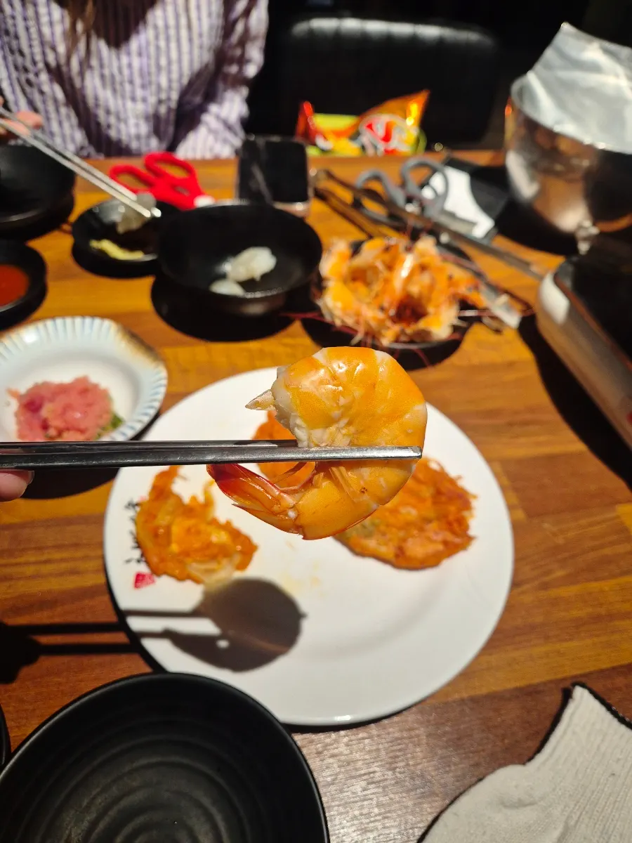 Shrimp heads served separately as butter grill