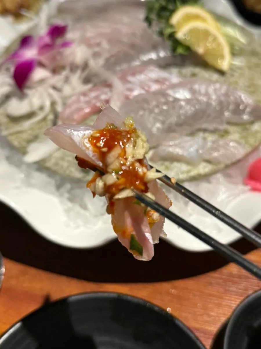 Sashimi with soju and beer