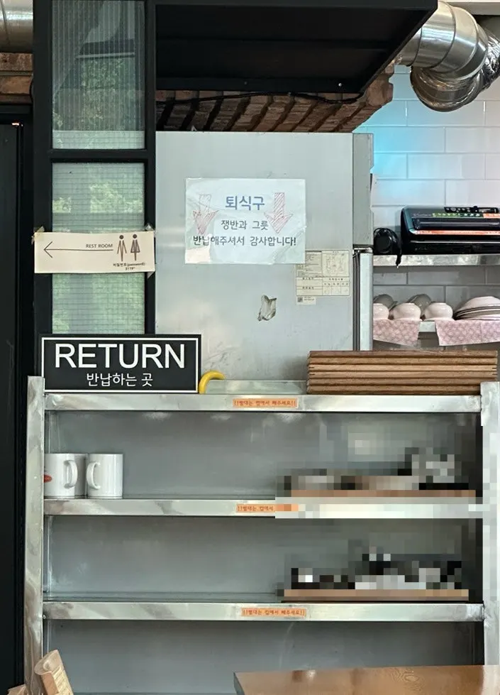 Information about the self-service bar and tray return station