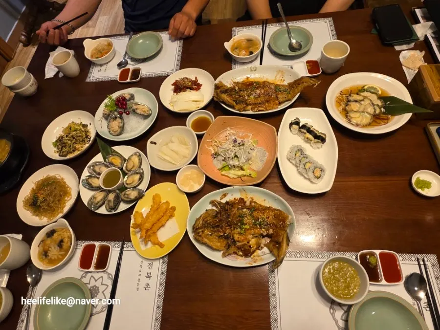 전복정식 한 상 차림