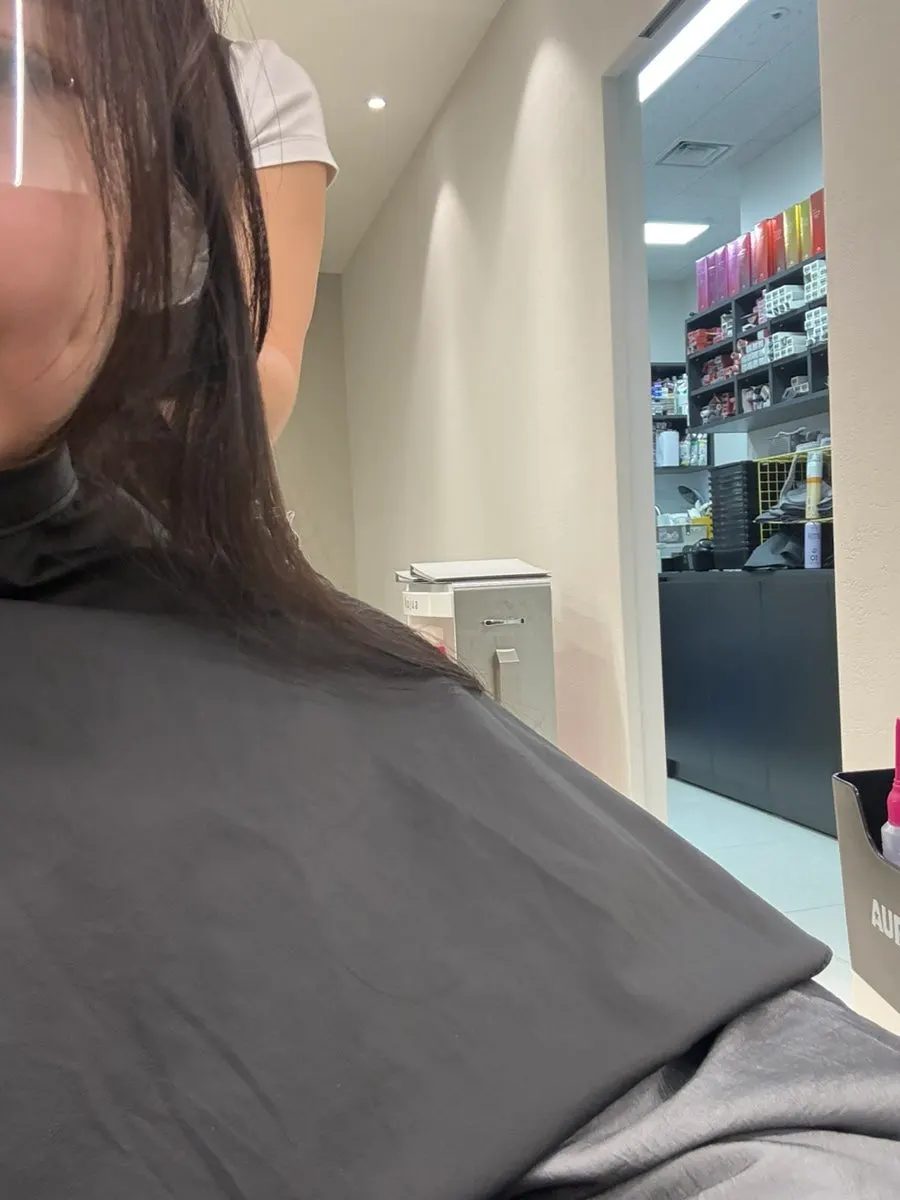 Checking hair while wet